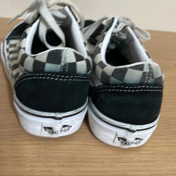 Vans Off The Wall - Old Skool Checkerboard - Suede Sneakers - Black/White sz 5 - Picture 15 of 16